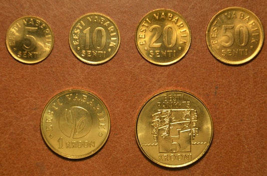 Észtország 6 érme 1991-2008  (UNC)