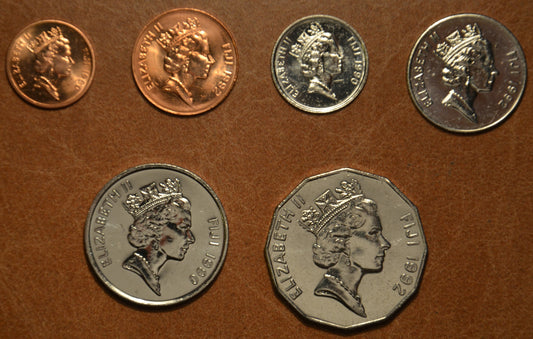 Fidzsi 6 érme 1990/1992 (UNC)