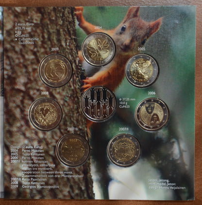 Finnország 7 emlékérme 2004-2009 (UNC)
