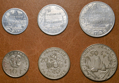 Francia Polinézia 6 érme (VF)