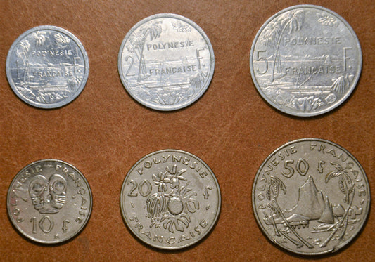 Francia Polinézia 6 érme (VF)