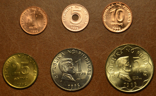 Fülöp-szigetek 6 érme 1995-1998 (UNC)