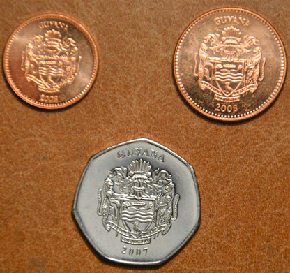 Guyana 3 érme 2007-2008 (UNC)