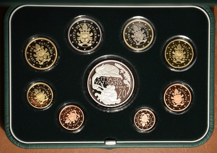 Vatikán 2018 - 8 részes forgalmi sor + 20 Euro Ag (Proof)
