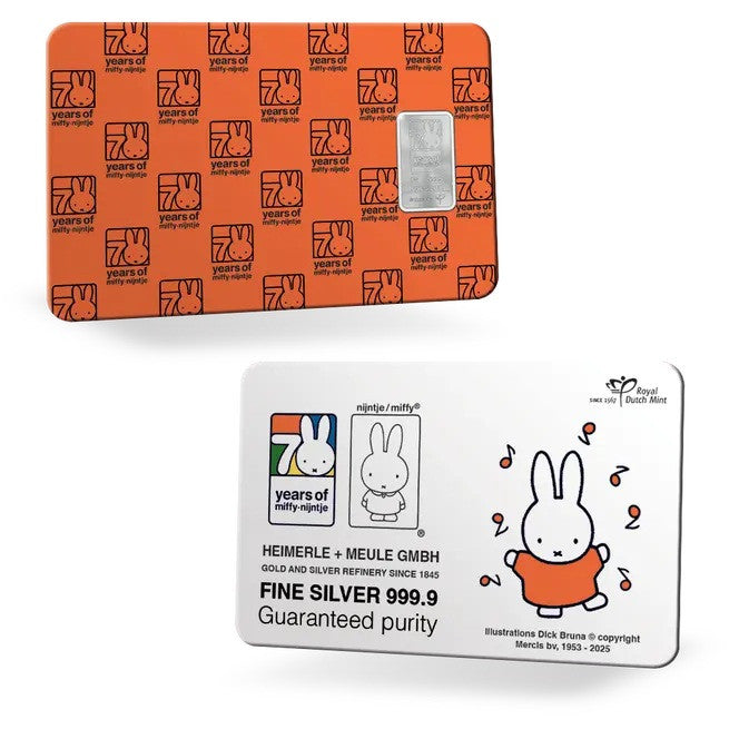 Hollandia 2025 - Az ezüst Miffy 70 éve 1 gramm (BU)