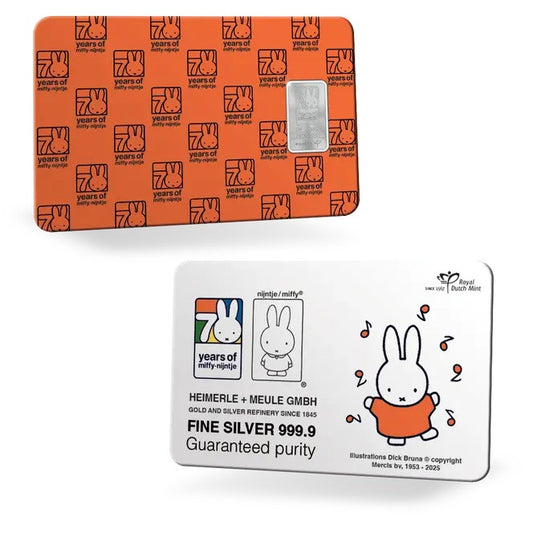 Hollandia 2025 - Az ezüst Miffy 70 éve 1 gramm (BU)