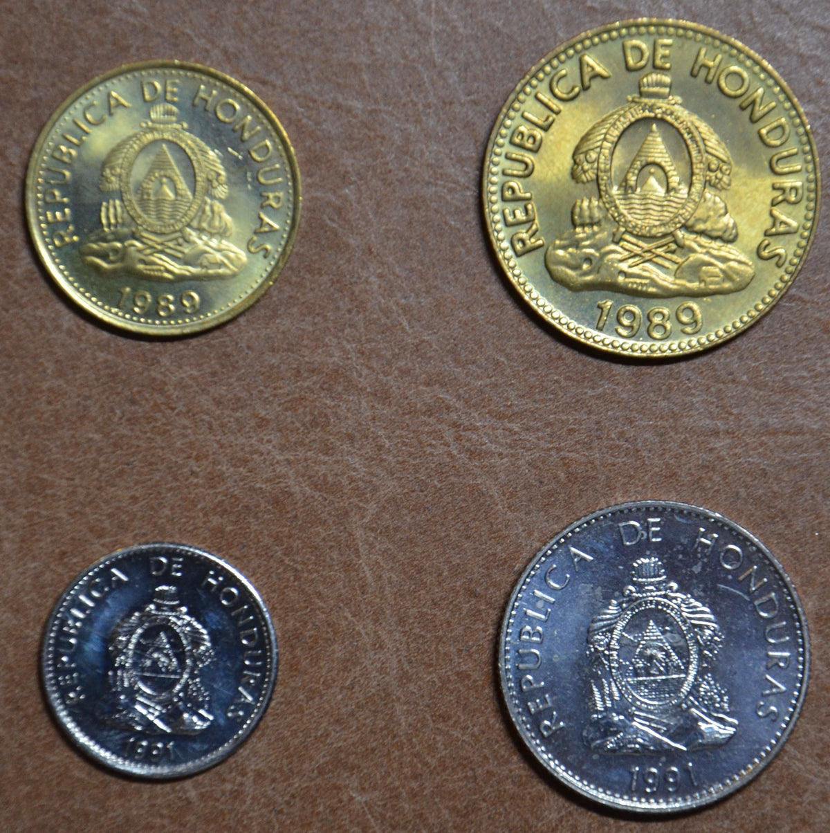 Honduras 4 érme 1989-1991 (UNC)
