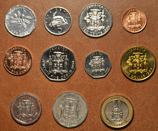 Jamaica 11 érme 1990-2001 (UNC)