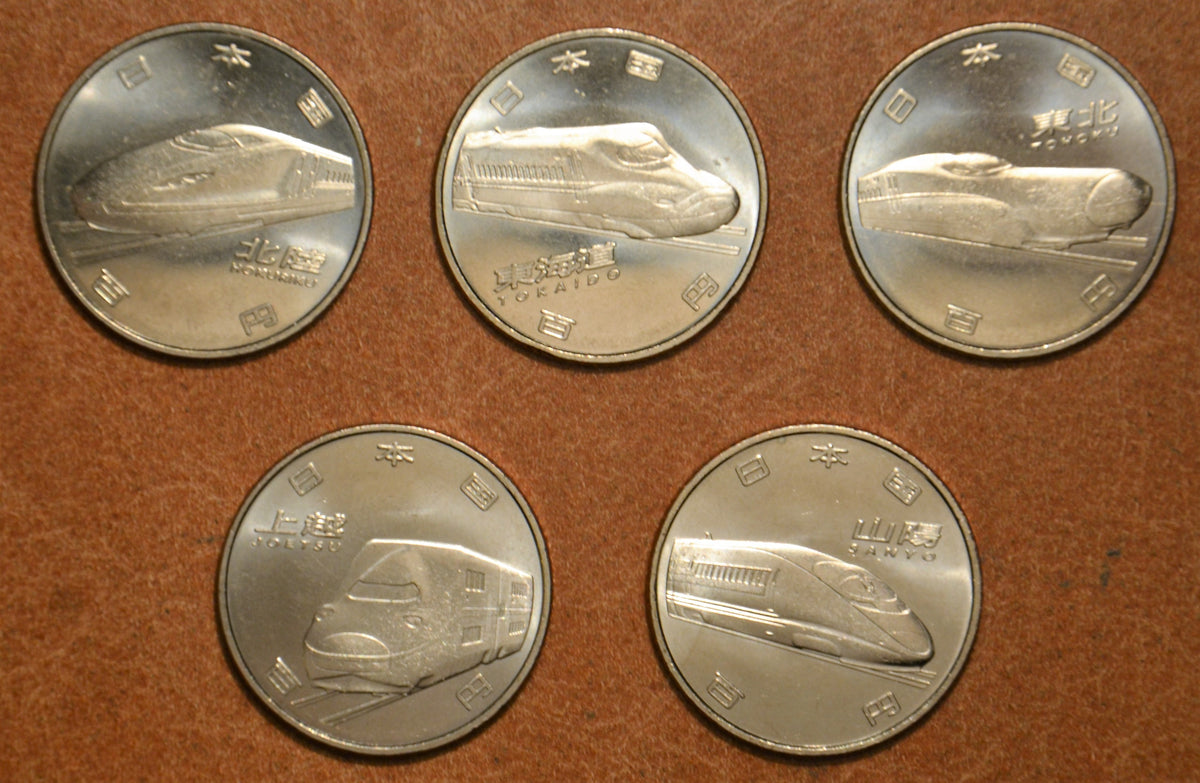 Japán 5x 100 yen 2015 (UNC)