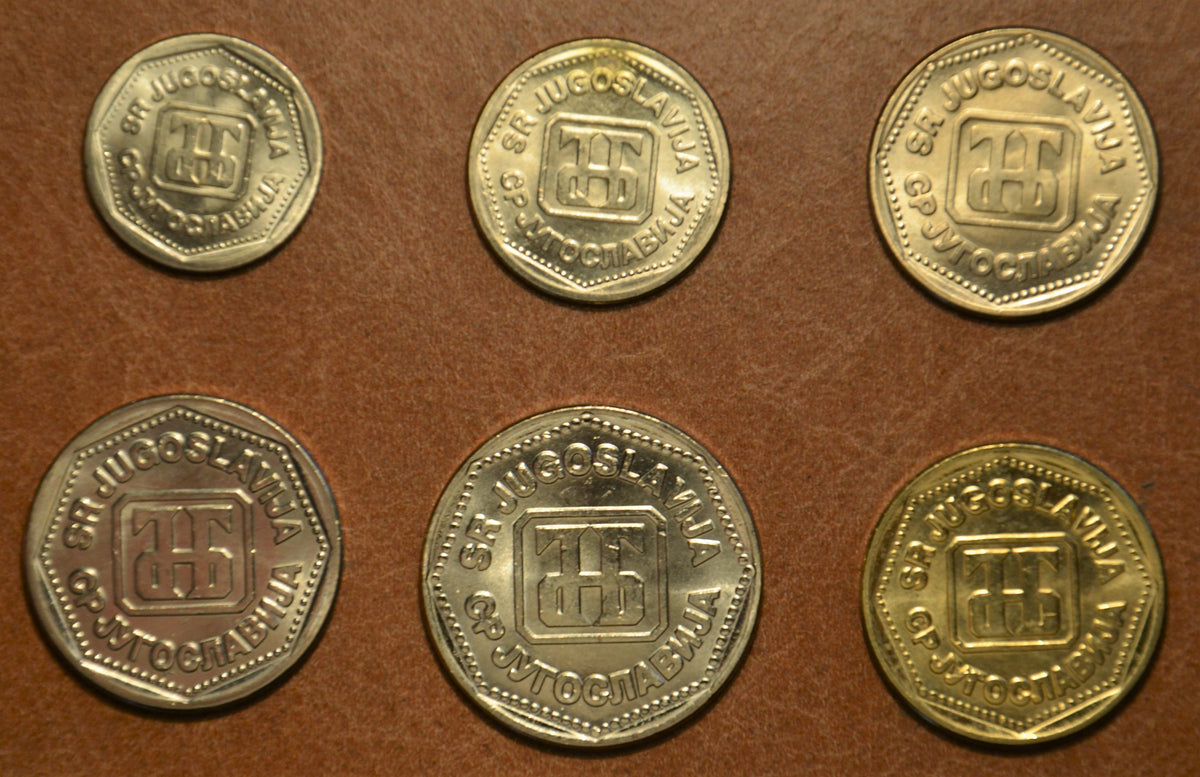 Jugoszlávia 6 érme 1993 (UNC)