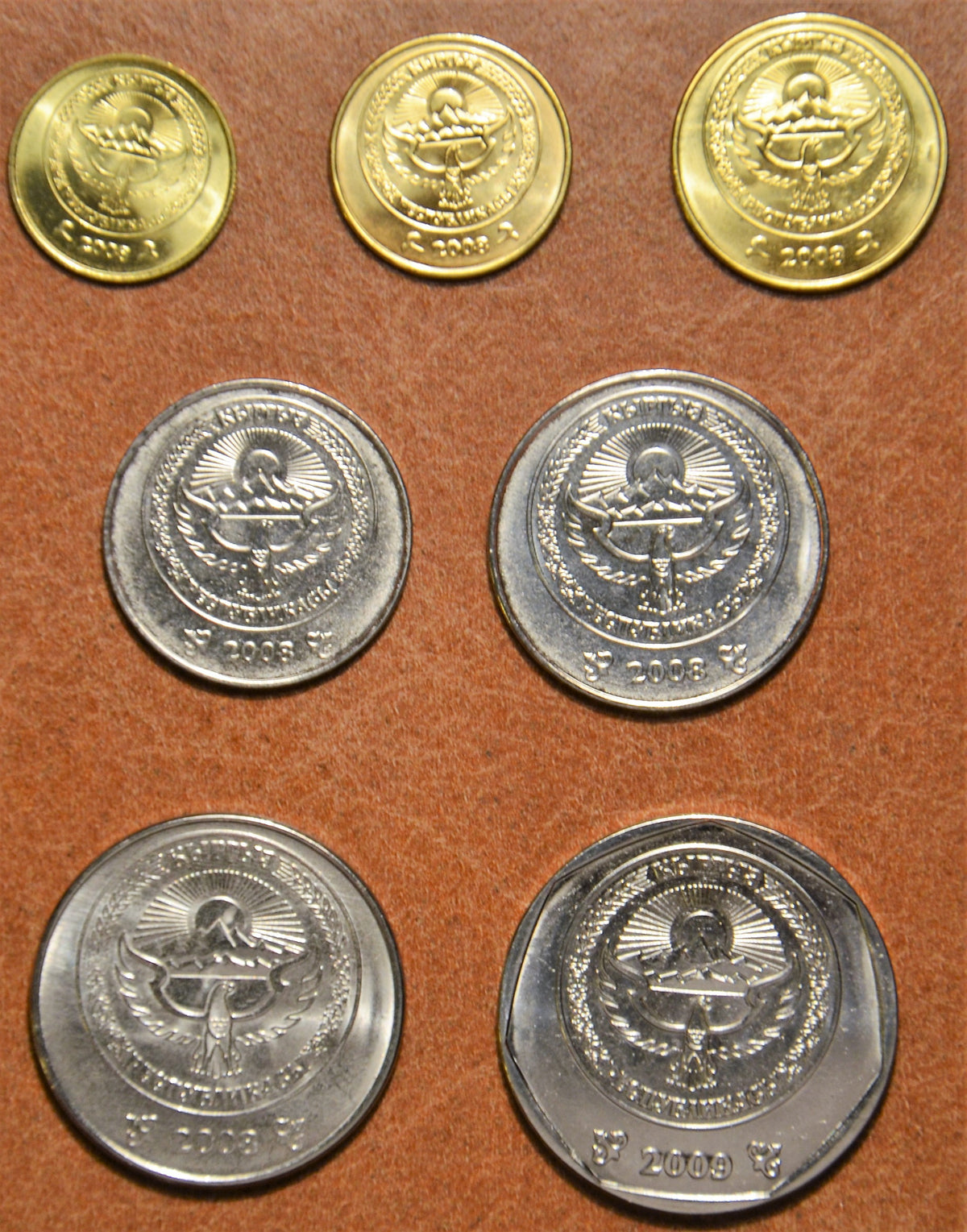 Kirgizisztán 7 érme 2008-2009 (UNC)