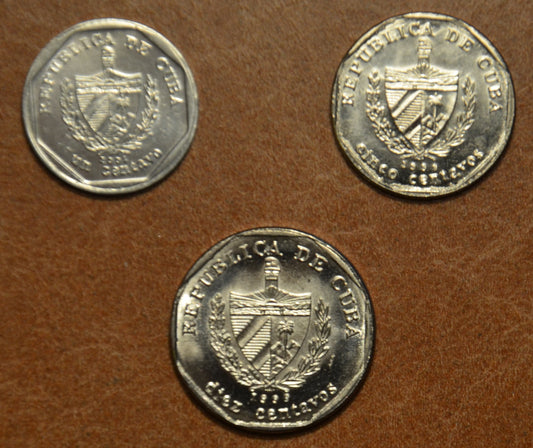 Kuba 3 érme 1999-2001 (UNC)