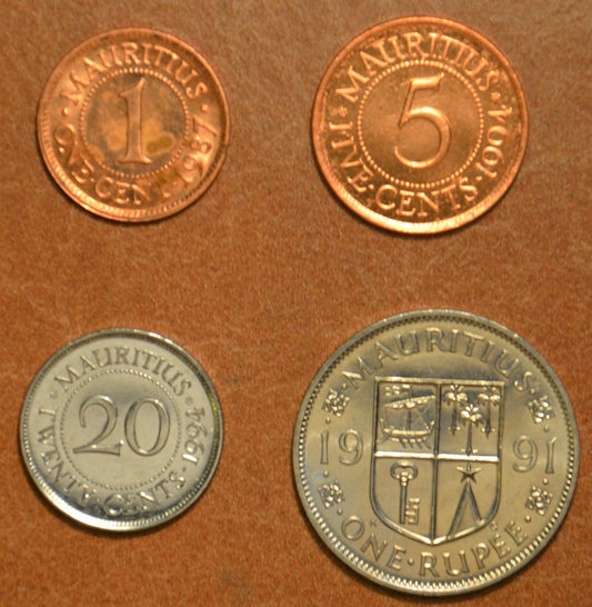 Mauríciusz 4 érme 1987-1994 (UNC)