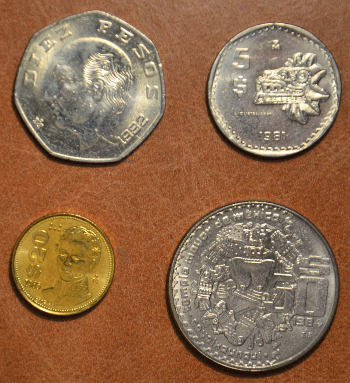 Mexikó 4 érme 1981-1985 (UNC)