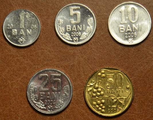 Moldávia 5 érme 2004-2006 (UNC)