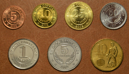 Nikaragua 7 érme 1997-2007 (UNC)