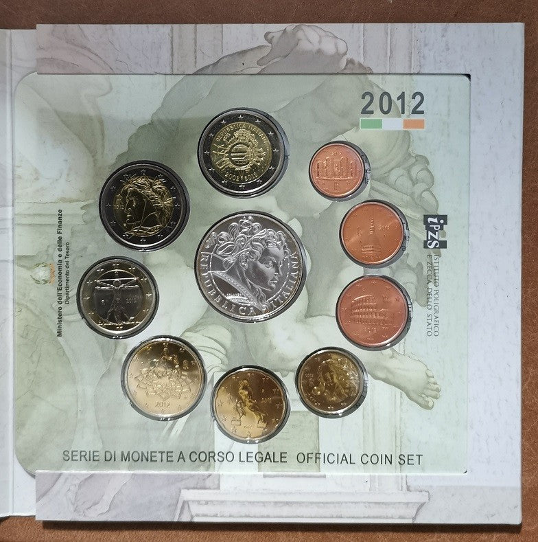 Olaszország 2012-as forgalmi sor 2 és 5 Euro emlékérmével (BU)