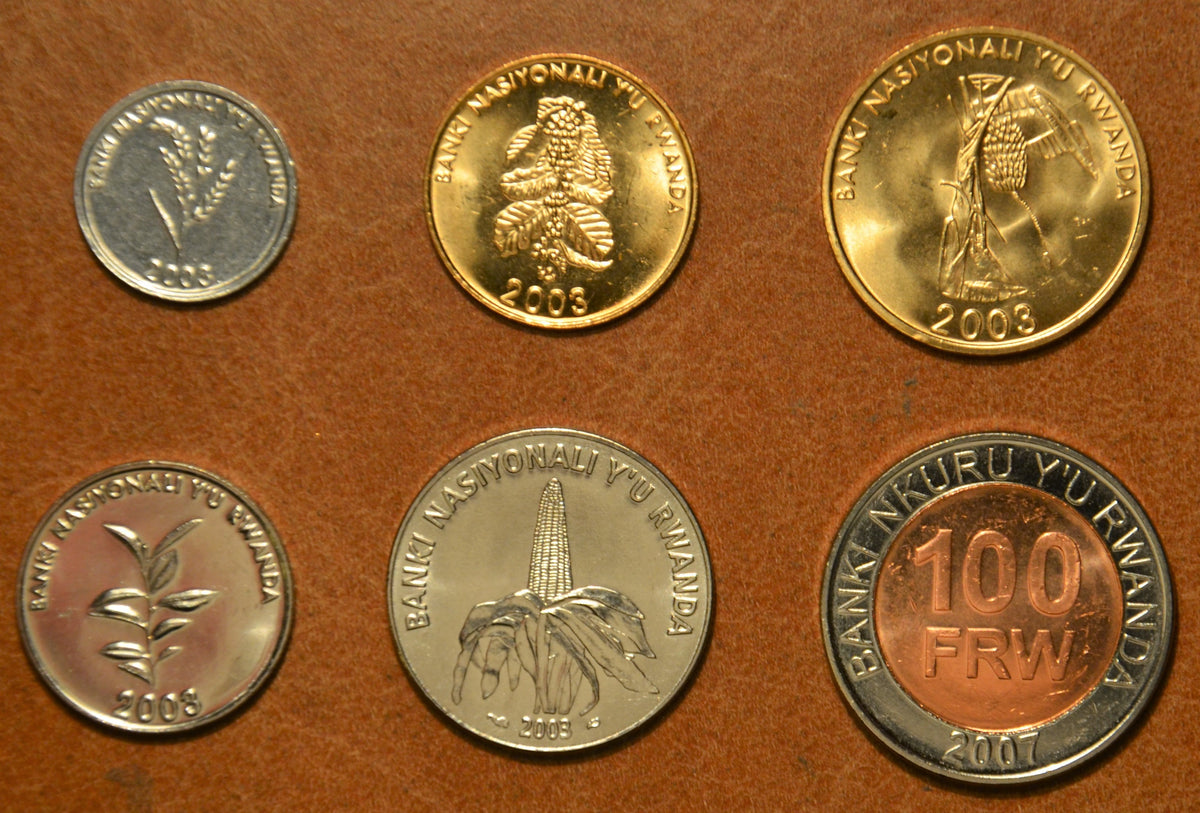 Rwanda 6 érme 2003-2007 (UNC)