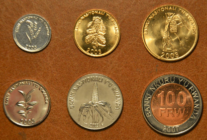 Rwanda 6 érme 2003-2007 (UNC)