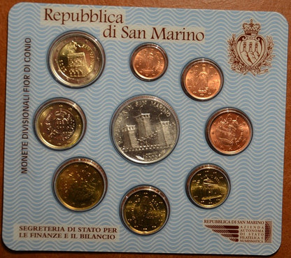 San Marino 2005-ös forgalmi sor 5 Euro Ag emlékérmével (BU)