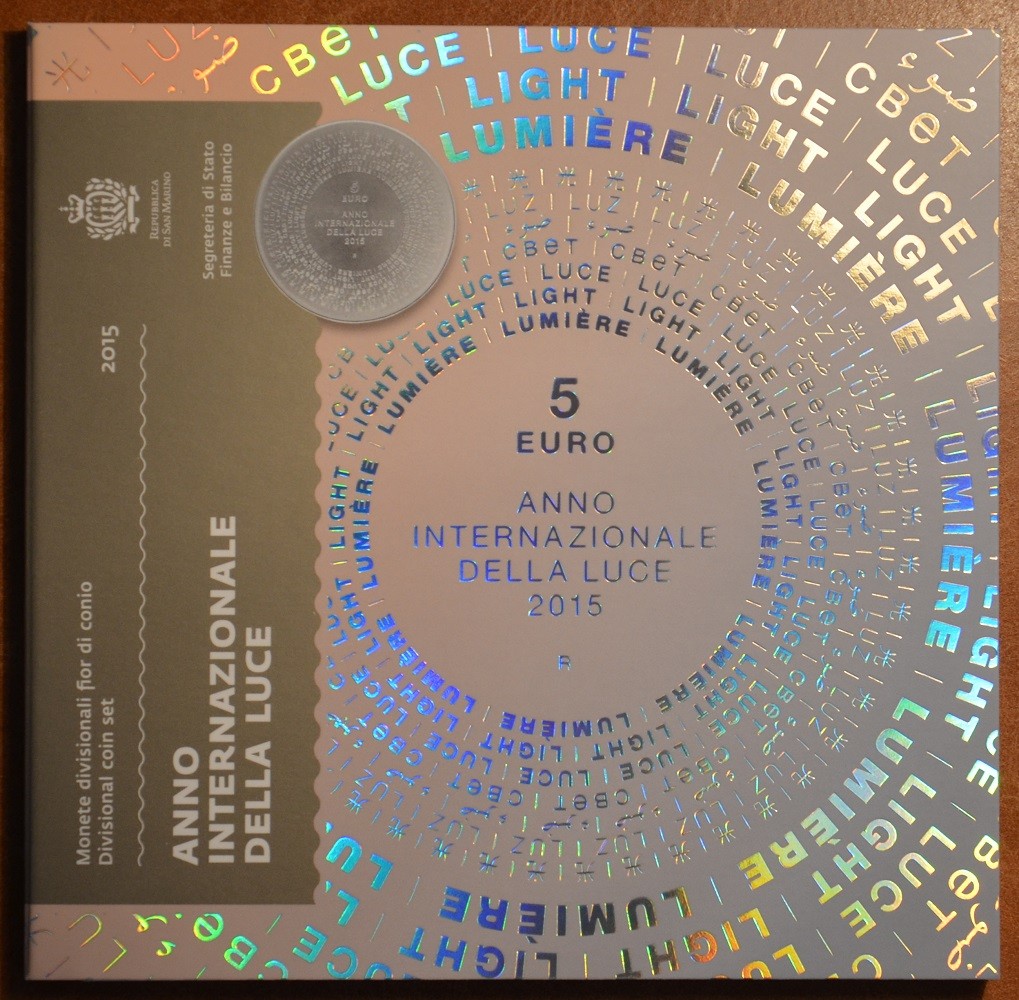 San Marino 2015-ös forgalmi sor 5 Euro Ag emlékérmével (BU)