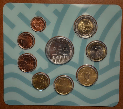 San Marino 2017-es forgalmi sor - új design 5 Euro emlékérmével (BU)