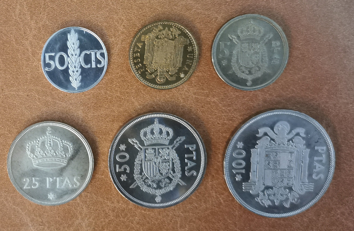 Spanyolország 6 érme 1975 (UNC)