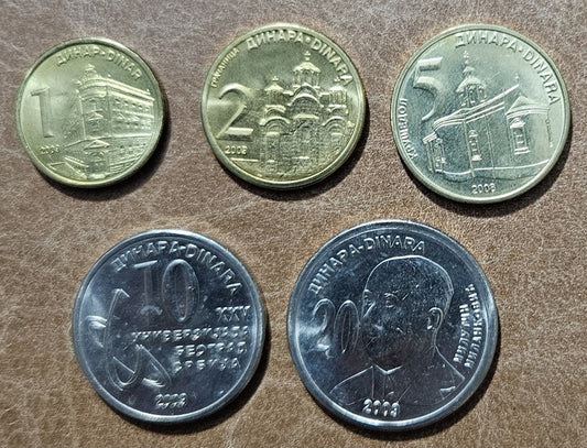 Szerbia 5 érme 2008-2009 (UNC)