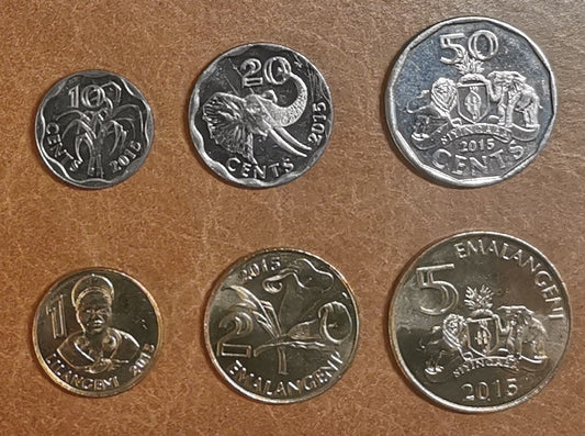 Szváziföldi Királyság 6 érme 2015 (UNC)