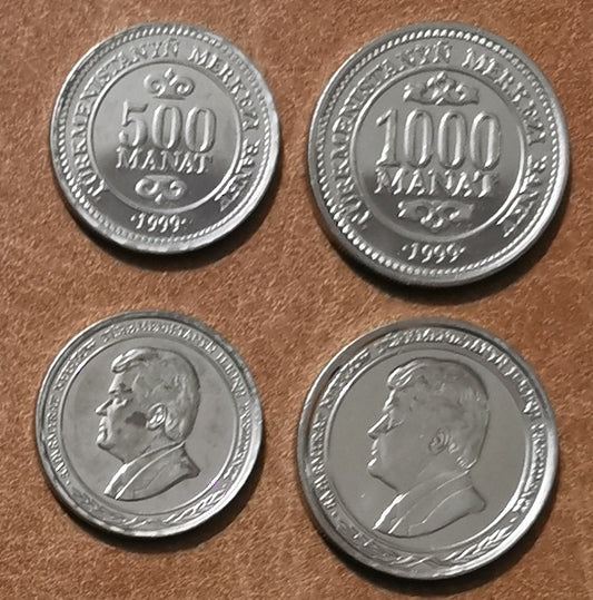 Türkménisztán 2 érme 1999 (UNC)