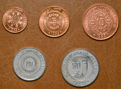Türkménisztán 5 érme 1993  (UNC)