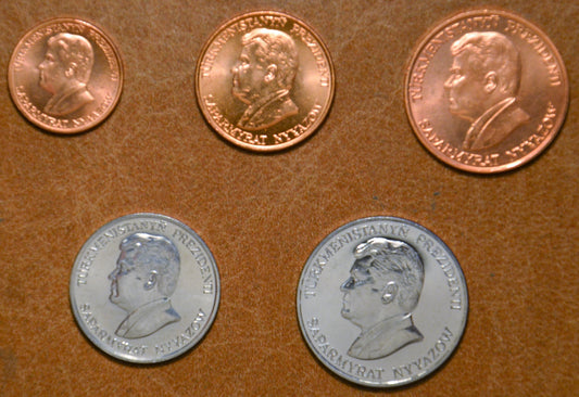 Türkménisztán 5 érme 1993  (UNC)