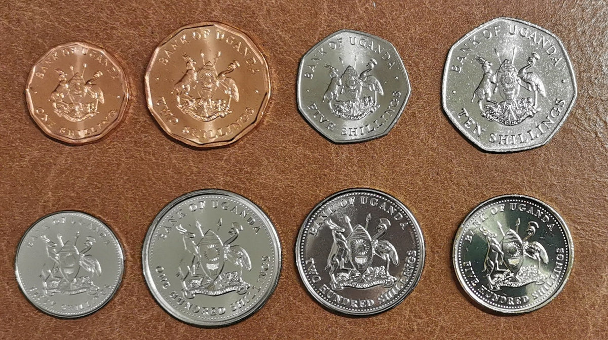Uganda 8 érme 1987-2009 (UNC)