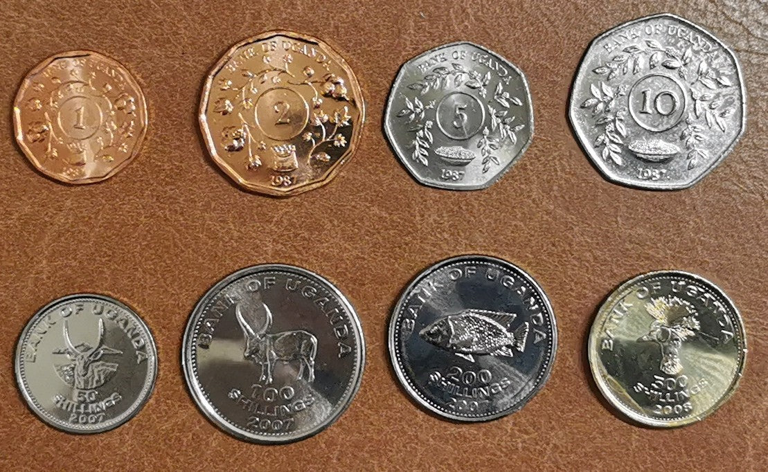 Uganda 8 érme 1987-2009 (UNC)