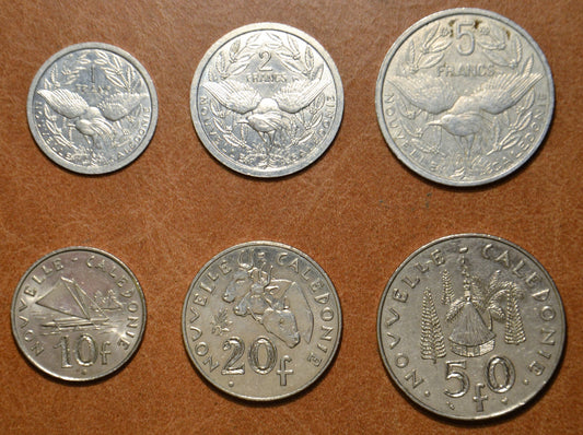 Új Kaledónia 6 érme  (VF-UNC)