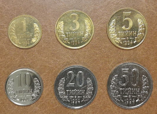Üzbegisztán 6 érme 1994 (UNC)