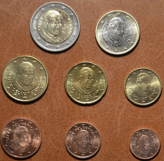 Vatikán 2011 - 8 részes forgalmi sor (UNC tok nélkül)