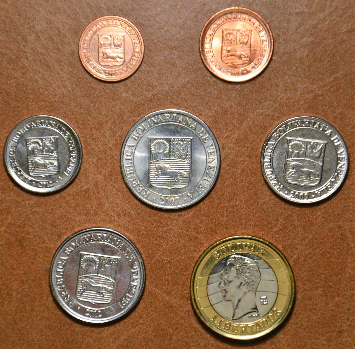 Venezuela 7 érme 2007-2012 (UNC)